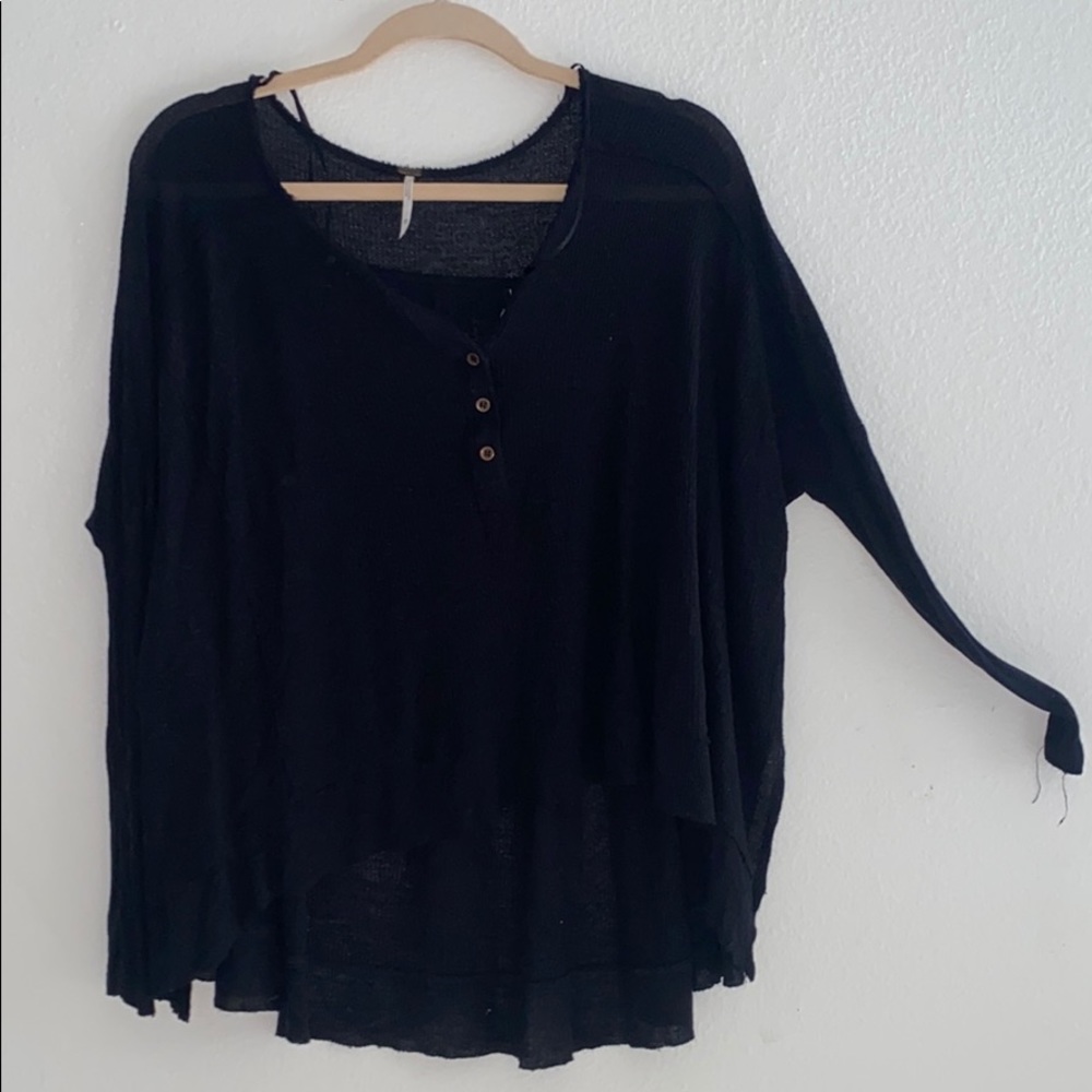 Free people Henley high low tunic shirt